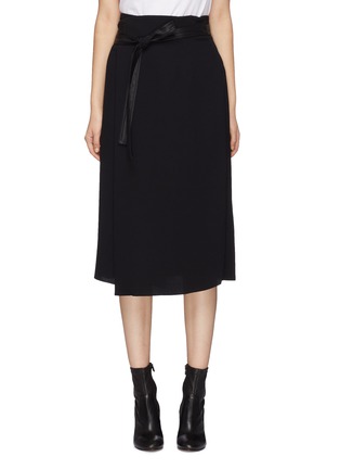 Main View - Click To Enlarge - VINCE - Belted wrap midi skirt