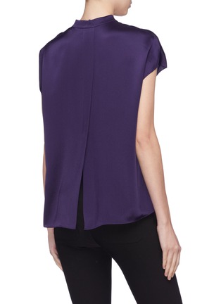 Back View - Click To Enlarge - VINCE - Split back silk sleeveless shirt