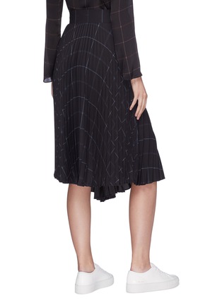 Back View - Click To Enlarge - VINCE - Grid print pleated drape skirt