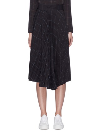 Main View - Click To Enlarge - VINCE - Grid print pleated drape skirt