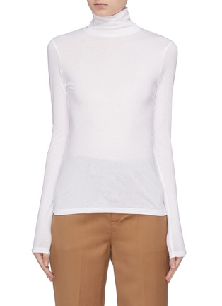 Main View - Click To Enlarge - VINCE - Pima cotton long sleeve turtleneck T-shirt