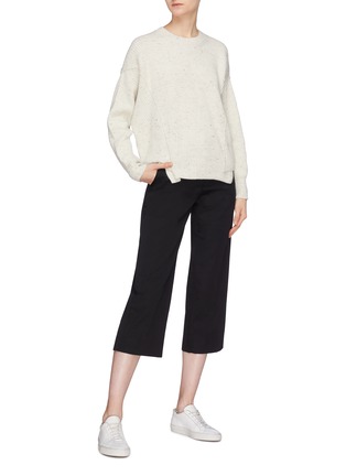 Figure View - Click To Enlarge - VINCE - Staggered hem rib knit sweater