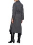 Back View - Click To Enlarge - VINCE - Belted layered lapel melton coat