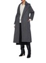Figure View - Click To Enlarge - VINCE - Belted layered lapel melton coat