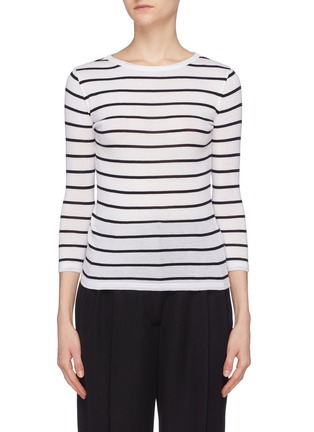 Main View - Click To Enlarge - VINCE - Stripe Pima cotton long sleeve T-shirt