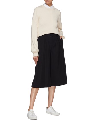 Figure View - Click To Enlarge - VINCE - Belted button cuff culottes