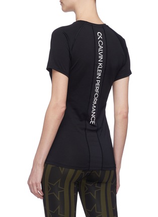 Back View - Click To Enlarge - CALVIN KLEIN PERFORMANCE - Logo print mesh panel performance T-shirt