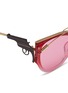 Detail View - Click To Enlarge - WHATEVER EYEWEAR - Lipstick brow bar acetate front metal round sunglasses