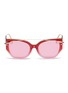 Main View - Click To Enlarge - WHATEVER EYEWEAR - Lipstick brow bar acetate front metal round sunglasses