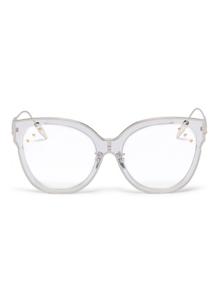 Main View - Click To Enlarge - WHATEVER EYEWEAR - Stud metal cat eye optical glasses