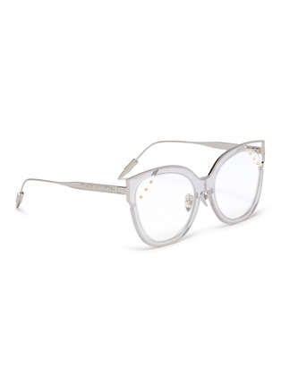 Figure View - Click To Enlarge - WHATEVER EYEWEAR - Stud metal cat eye optical glasses