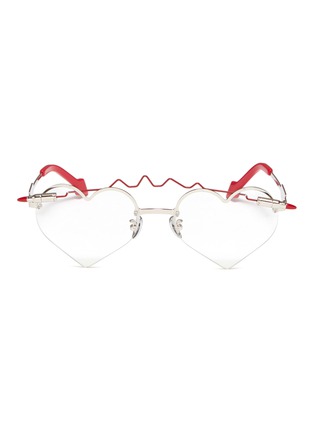 Main View - Click To Enlarge - WHATEVER EYEWEAR - Lipstick brow bar metal heart shaped optical glasses