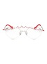 Main View - Click To Enlarge - WHATEVER EYEWEAR - Lipstick brow bar metal heart shaped optical glasses