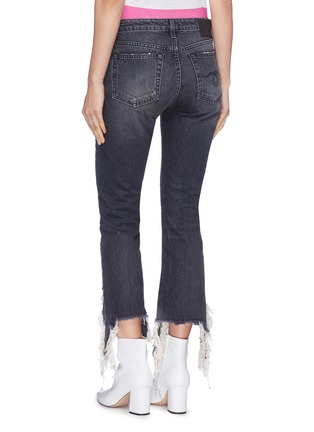 Back View - Click To Enlarge - R13 - 'Kick Fit' shredded flared cuff jeans