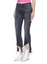 Front View - Click To Enlarge - R13 - 'Kick Fit' shredded flared cuff jeans