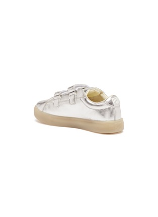 Detail View - Click To Enlarge - POP SHOES - 'St Laurent' LED midsole metallic leather kids sneakers
