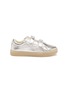 Main View - Click To Enlarge - POP SHOES - 'St Laurent' LED midsole metallic leather kids sneakers