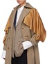 Detail View - Click To Enlarge - KIMHĒKIM - 'Charlotte' belted satin drape panel twill trench coat