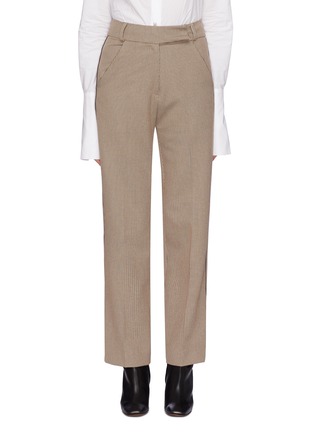 Main View - Click To Enlarge - KIMHĒKIM - Split cuff piped outseam houndstooth pants