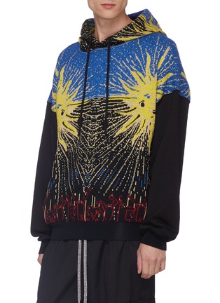Detail View - Click To Enlarge - ANGEL CHEN - Sun graphic jacquard hoodie