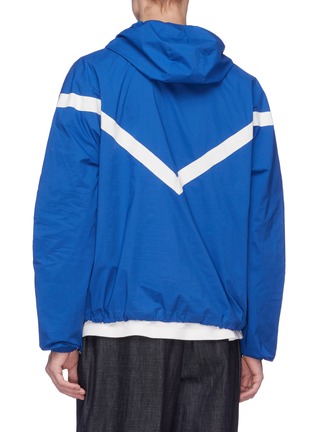  - ANGEL CHEN - Logo patch chevron stripe unisex half-zip hoodie