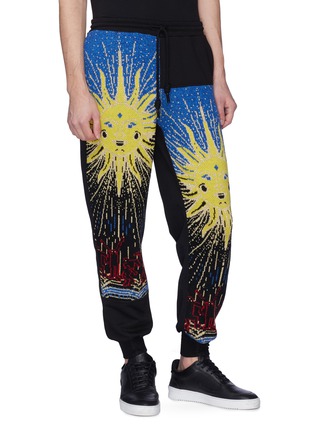 Detail View - Click To Enlarge - ANGEL CHEN - Sun graphic jacquard unisex jogging pants