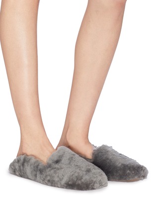 Figure View - Click To Enlarge - TIBI - 'Cecil' shearling loafer slides