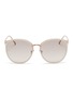 Main View - Click To Enlarge - LINDA FARROW - Acetate front oversized metal round sunglasses