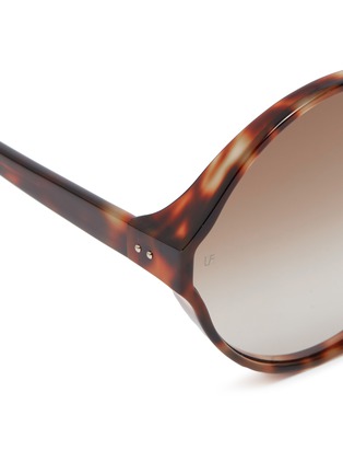 Detail View - Click To Enlarge - LINDA FARROW - Oversized tortoiseshell acetate round sunglasses