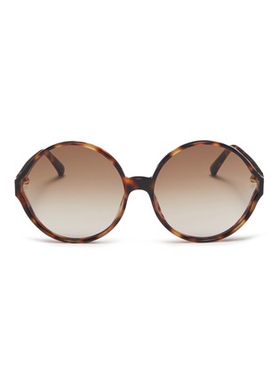 Main View - Click To Enlarge - LINDA FARROW - Oversized tortoiseshell acetate round sunglasses
