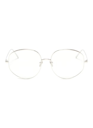 Main View - Click To Enlarge - LINDA FARROW - Double rim metal oversized square optical glasses