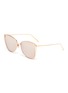 Main View - Click To Enlarge - LINDA FARROW - Large metal cage frame cateye sunglasses
