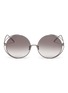 Main View - Click To Enlarge - LINDA FARROW - Cutout front metal round sunglasses