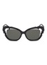 Main View - Click To Enlarge - LINDA FARROW - Cutout acetate cat eye sunglasses