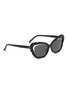 Figure View - Click To Enlarge - LINDA FARROW - Cutout acetate cat eye sunglasses