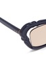 Detail View - Click To Enlarge - LINDA FARROW - Cutout mirror acetate cat eye sunglasses