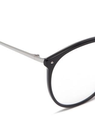 Detail View - Click To Enlarge - LINDA FARROW - Acetate rim oversized metal round optical glasses