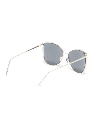 Figure View - Click To Enlarge - LINDA FARROW - Large metal cage frame cateye sunglasses