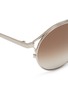 Detail View - Click To Enlarge - LINDA FARROW - Metal round aviator sunglasses