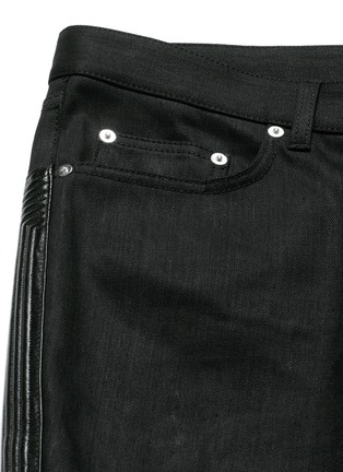  - SAINT LAURENT - Leather knee guard motocross jeans