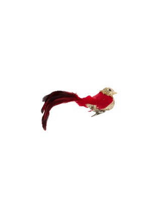 Main View - Click To Enlarge - SHISHI - Feather glitter bird large Christmas ornament — Red/Gold