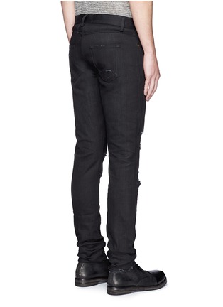 Back View - Click To Enlarge - SAINT LAURENT - Distressed skinny jeans