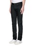 Front View - Click To Enlarge - SAINT LAURENT - Destroyed knee patch skinny jeans