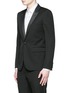 Front View - Click To Enlarge - SAINT LAURENT - Satin peak lapel virgin wool tuxedo suit