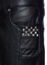 Detail View - Click To Enlarge - SAINT LAURENT - Textured panel stud leather pants
