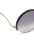 Detail View - Click To Enlarge - MATTHEW WILLIAMSON - Contrast upper rim metal round sunglasses