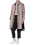 Figure View - Click To Enlarge - FFIXXED STUDIOS - Fringe scarf panel tartan plaid twill coat