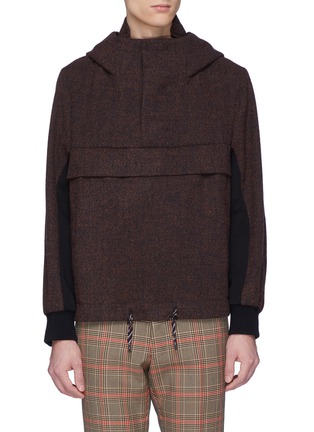 Main View - Click To Enlarge - FFIXXED STUDIOS - Contrast panel hooded tweed anorak