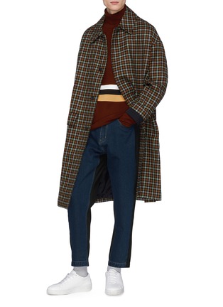 Figure View - Click To Enlarge - FFIXXED STUDIOS - Colourblock wool twill panel patchwork jeans