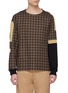 Main View - Click To Enlarge - FFIXXED STUDIOS - Colourblock tartan plaid patchwork sweatshirt